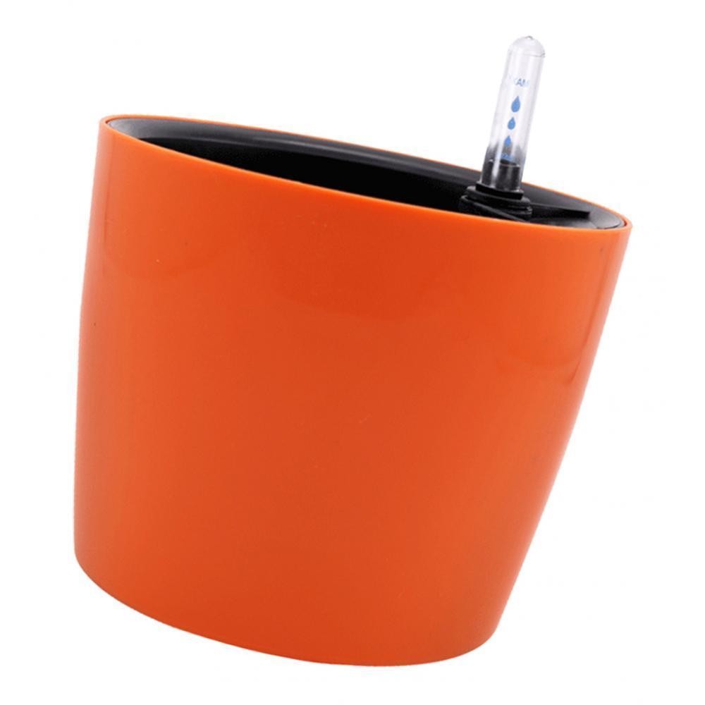 Round Self-watering Plant Flower Pot with Water Level