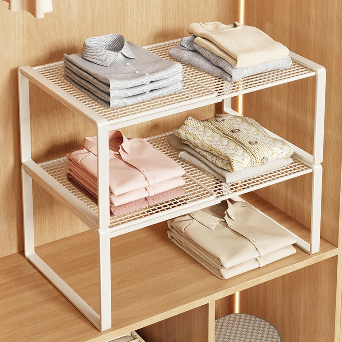 Extendable Wardrobe Tiered Shelves, Wardrobe Storage Rack,cabinet Tiered Shelves