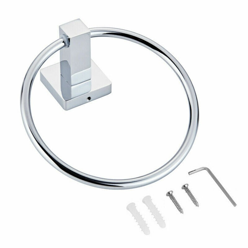 Polished  Bathroom Toilet Roll Holder and Towel Ring Set Fittings