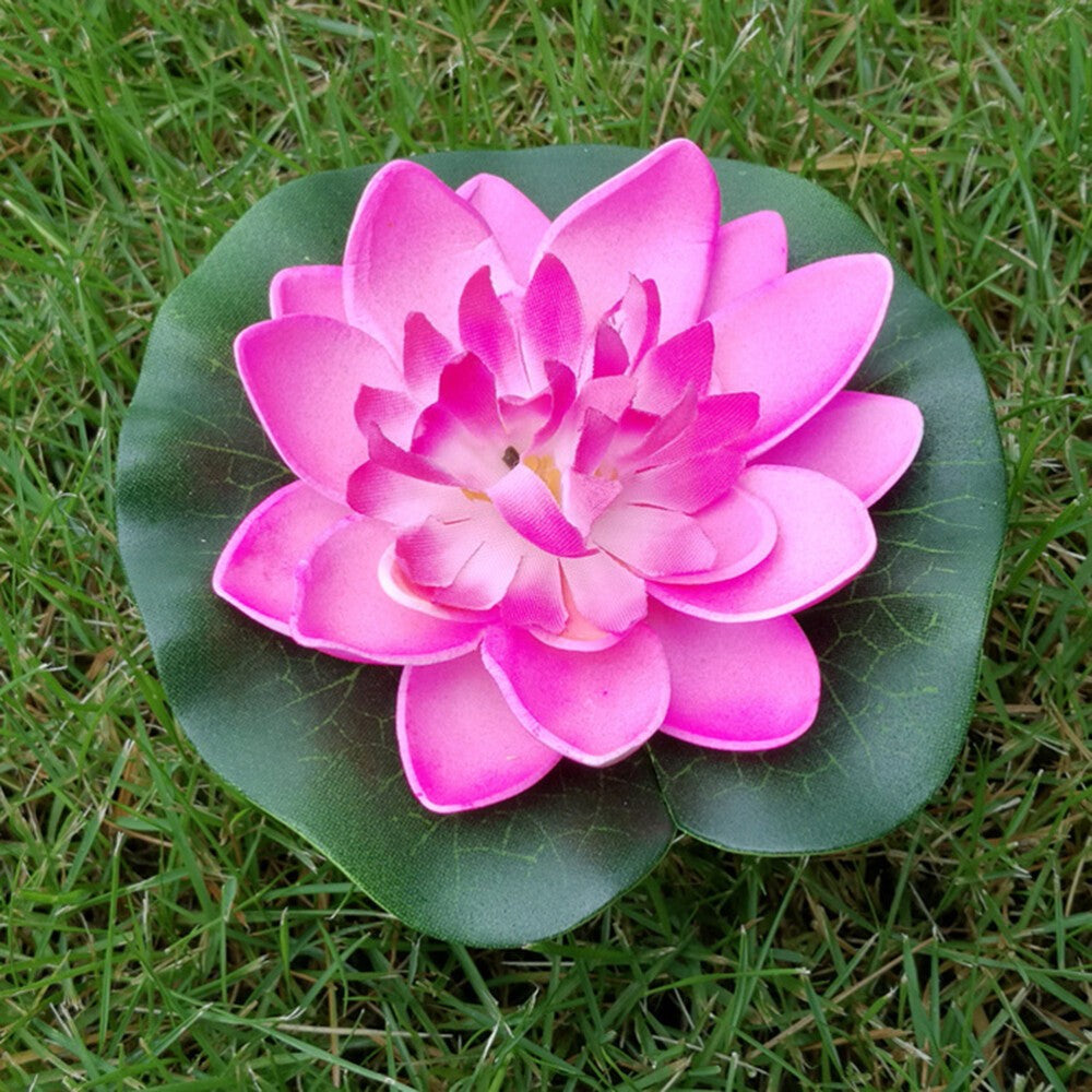 5X 10cm Artificial Lotus Water Lily Flowers Floating Pool Pond Plant Decor UK