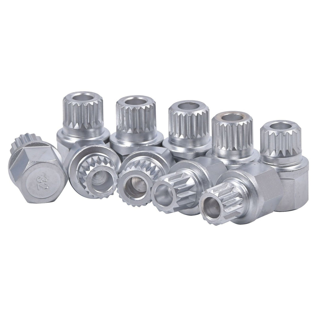 10PC BMW Wheel Lock Nut Removal Key toothed Anti-Theft Screw Lugnut Socket