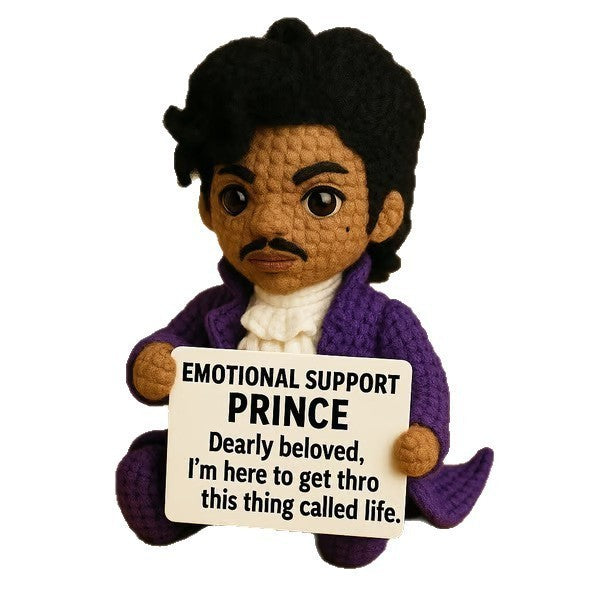 Crochet Emotional Support Dolls Positive Prince Dolls Handmade Knitted Xmas Gift