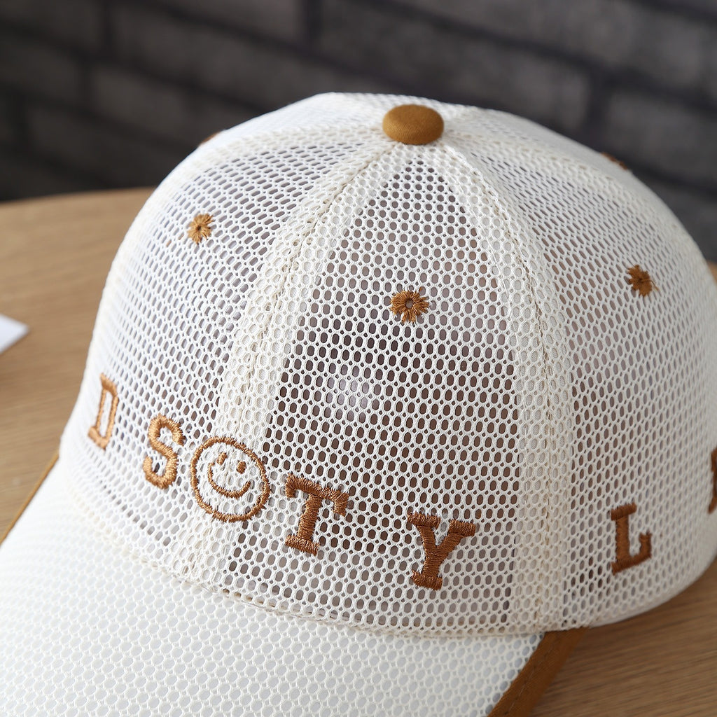 Children's Summer Lightweight Mesh Cap - Boys And Girls DSTY Smiling Face...