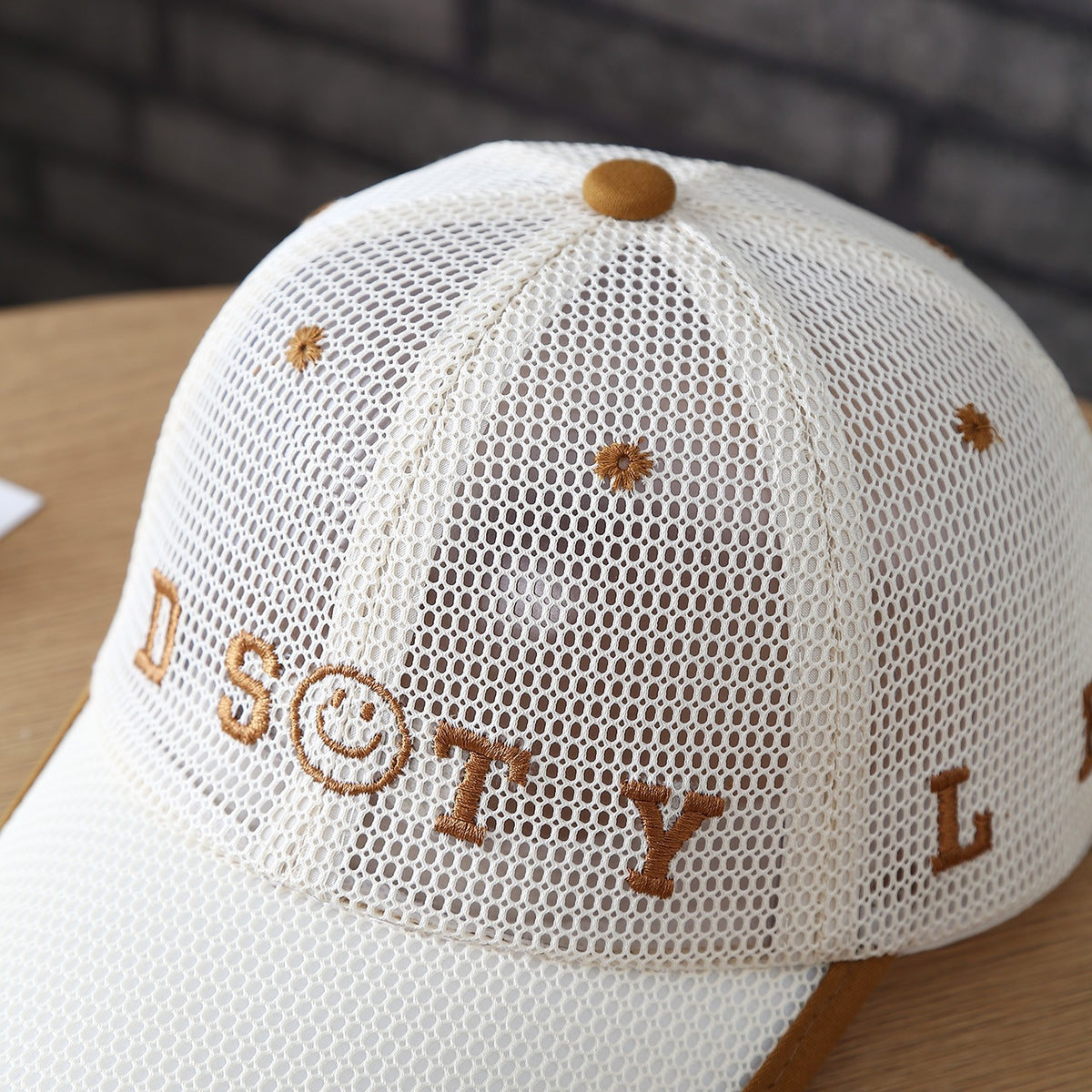 Children's Summer Lightweight Mesh Cap - Boys And Girls DSTY Smiling Face...