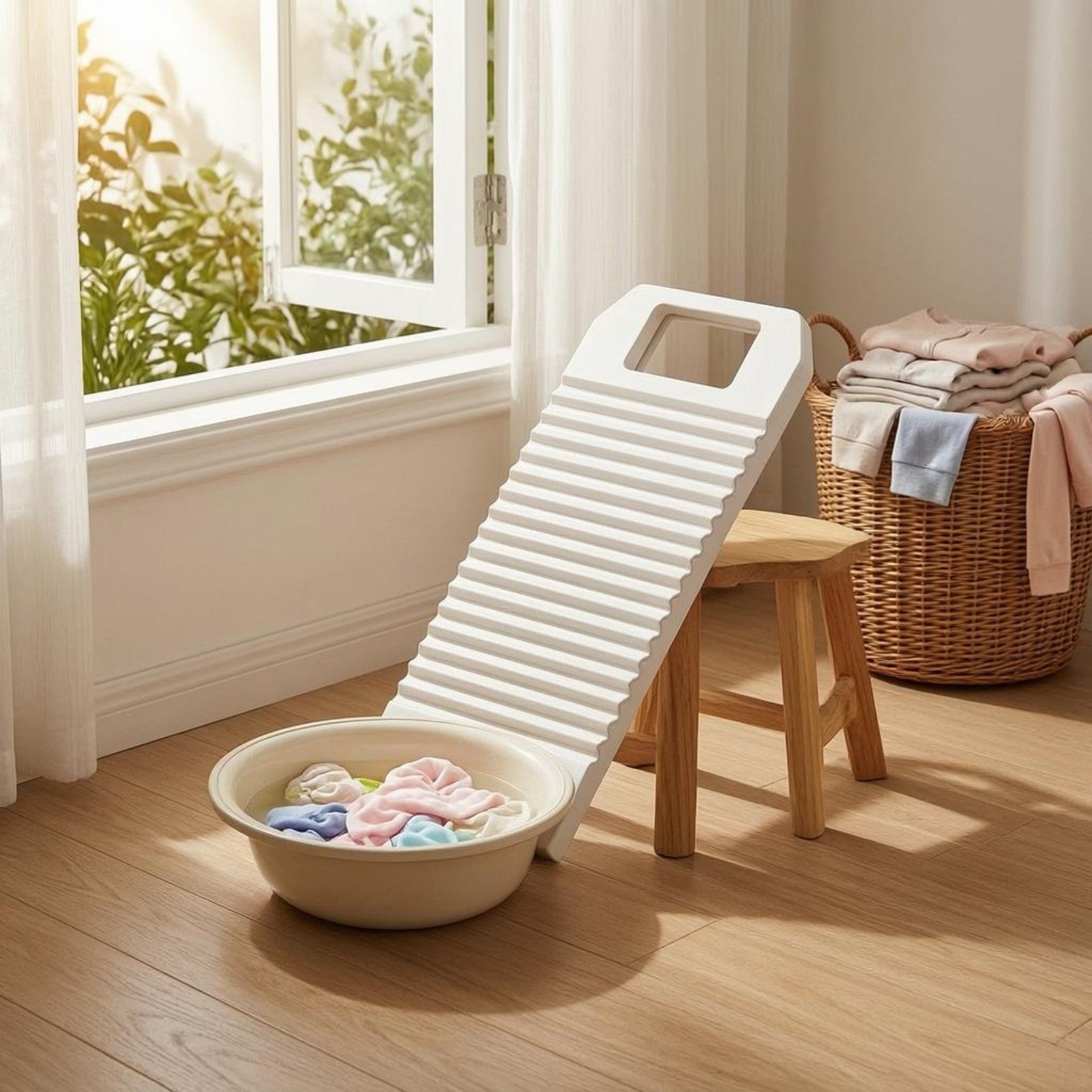 Washboard Basin Thickened Laundry Basin Textured for Soaking Clothes