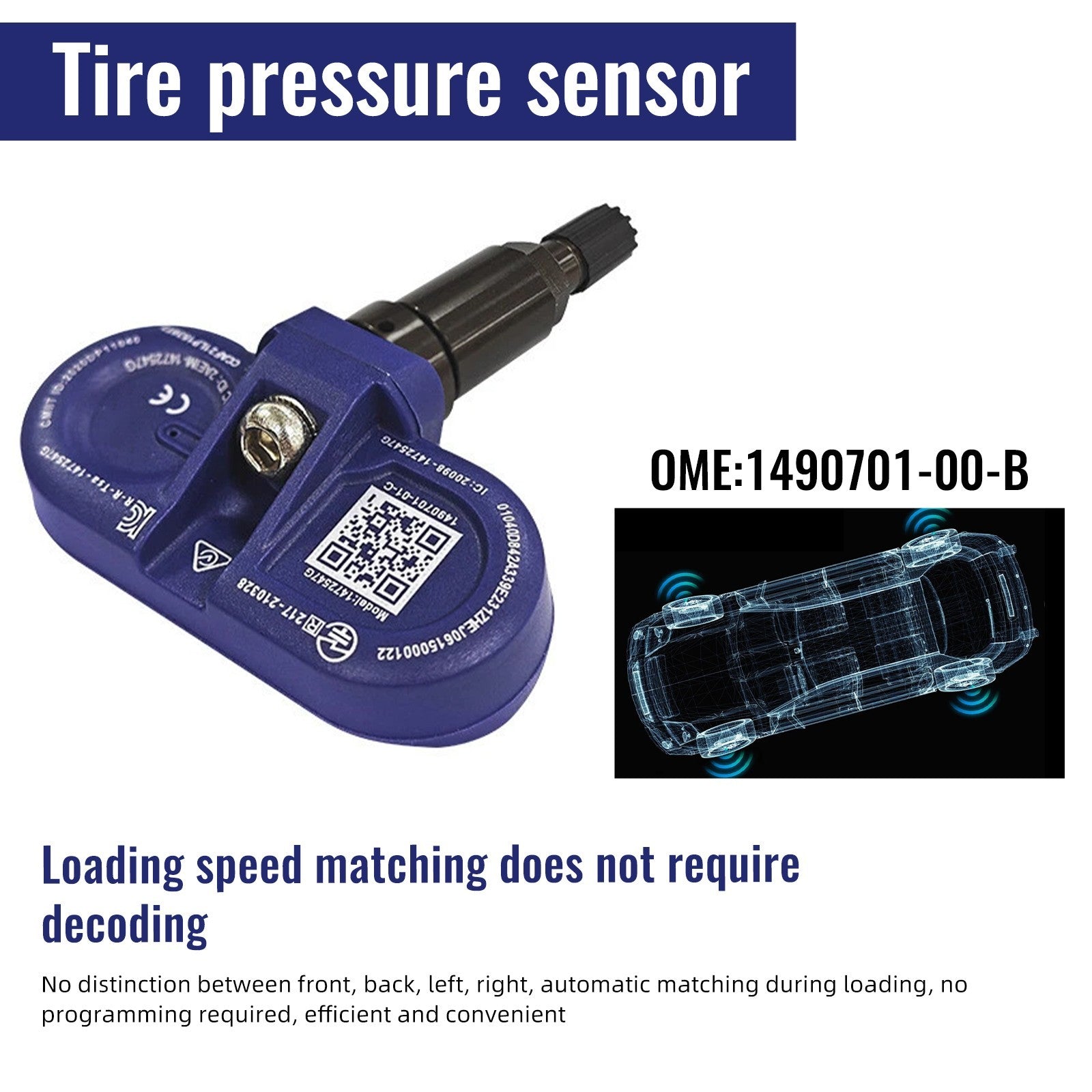4Pcs Bluetooth TPMS Tire Pressure Sensor 1490701-01-C For Tesla Model 3 S X Y