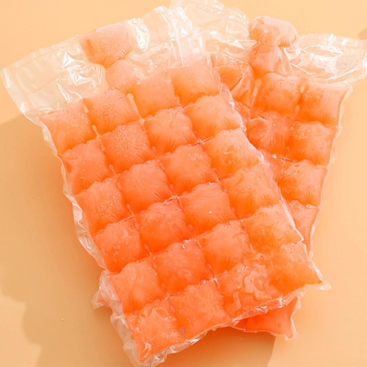 100 Ice Cube Freezer Bags 2400 Disposable Cubes Maker Clear Bag Fridge Party BBQ