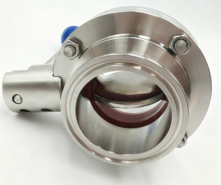 1" Stainless Steel 304 Sanitary Butterfly Valve Tri-Clamp Silicone Sealing
