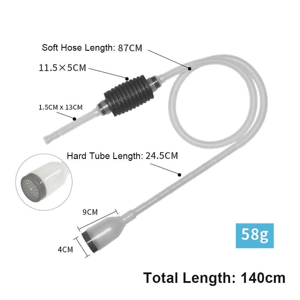 1Pcs 140cm Fish Tank Cleaning Accessories Handheld Vacuum Siphon Pump