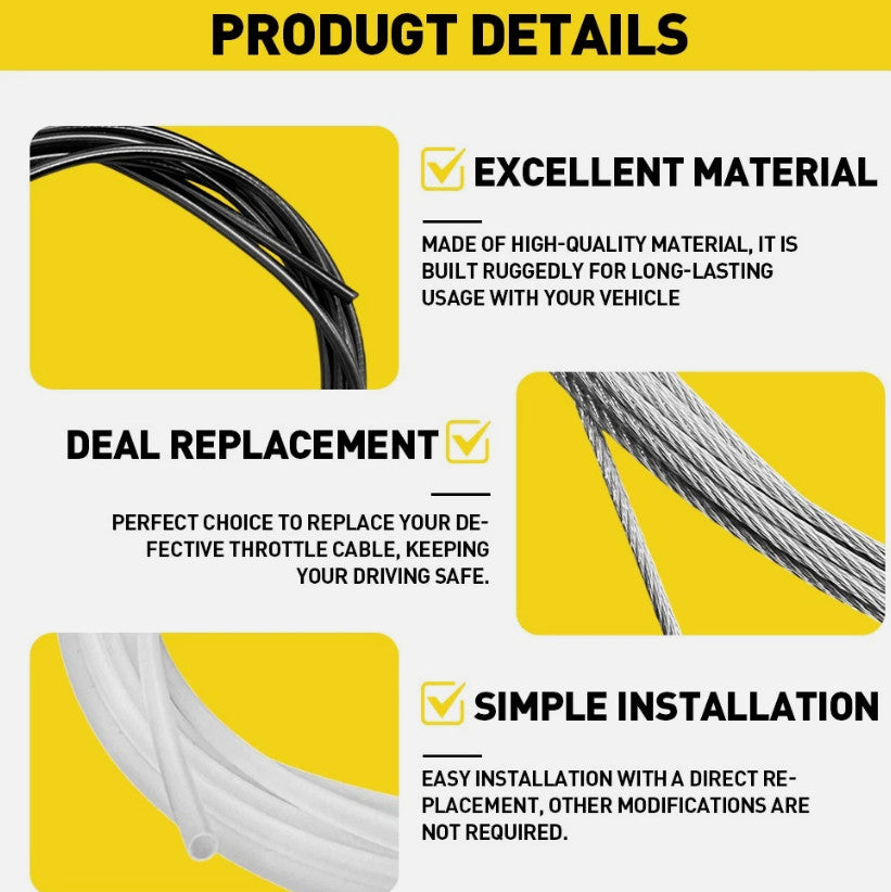 5 Metres Motorcycle Diy Throttle Cable Kit Nipples Ferrules Fit Pit Dirt Bike