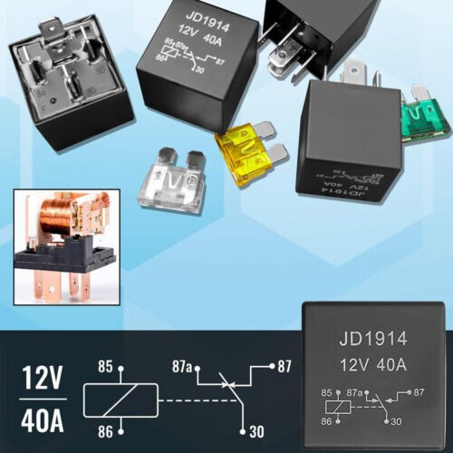 12V Pre-Wired Fuse Relay Box with 10X 5-Pin 40A Relays and 15X Slot for Auto RV