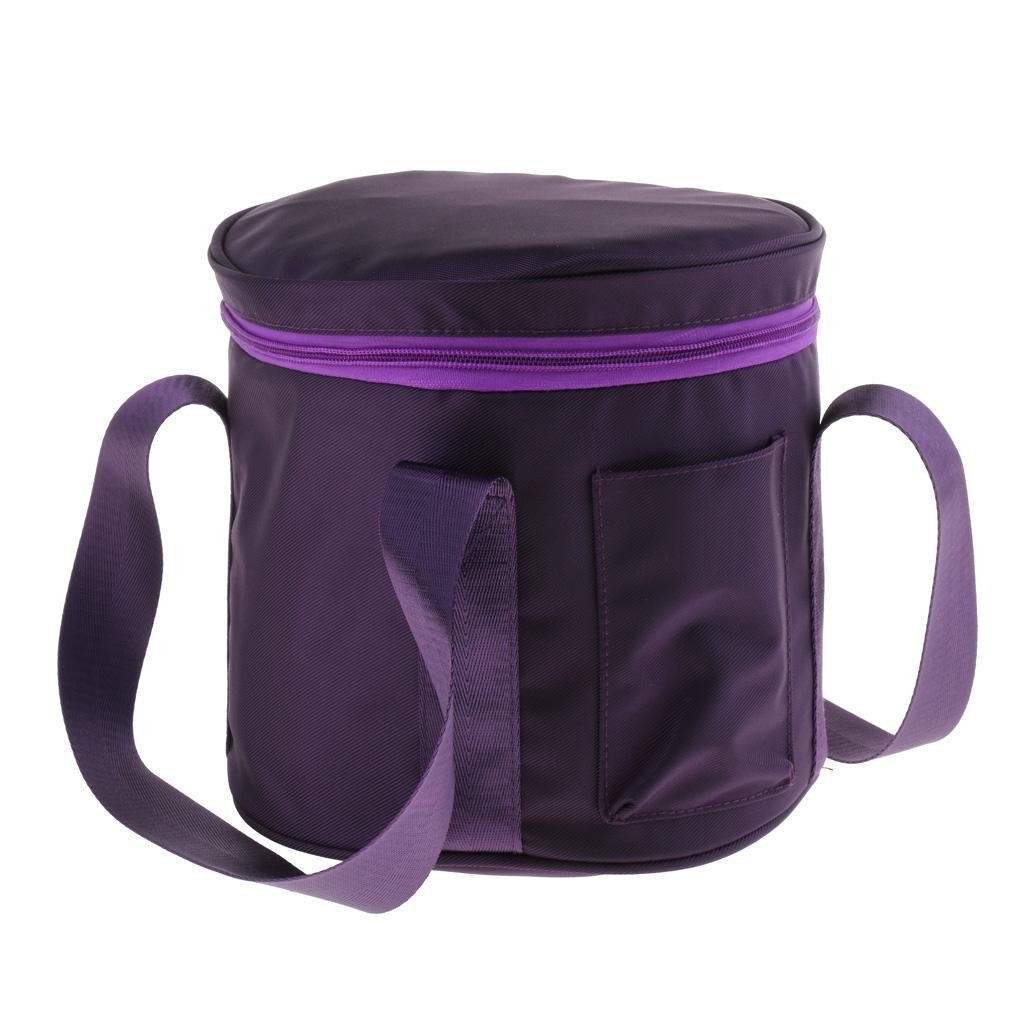 Cotton Crystal Singing Bowl Yoga Carry Case Carrier with Handle Dark Purple