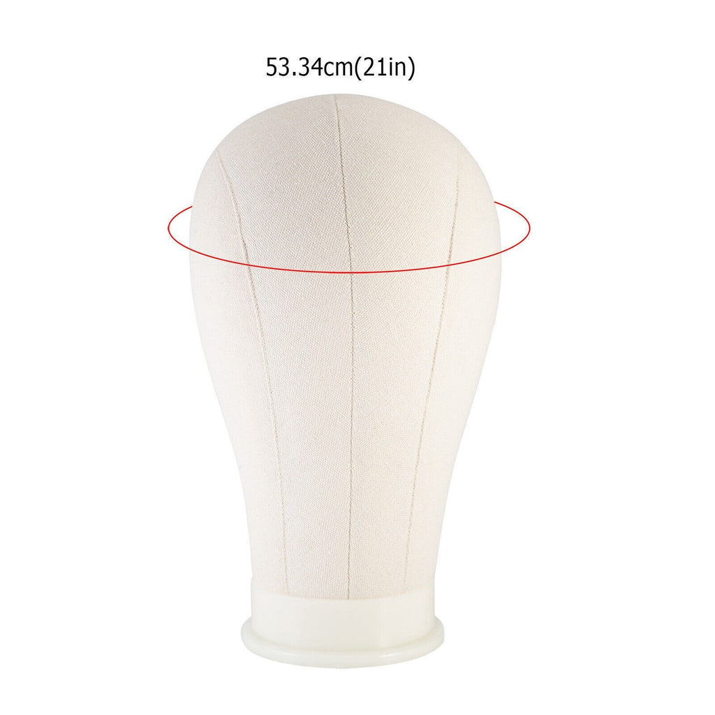 22" Canvas Block Mannequin Head with Table Clamp For Wig Making Display Stand UK