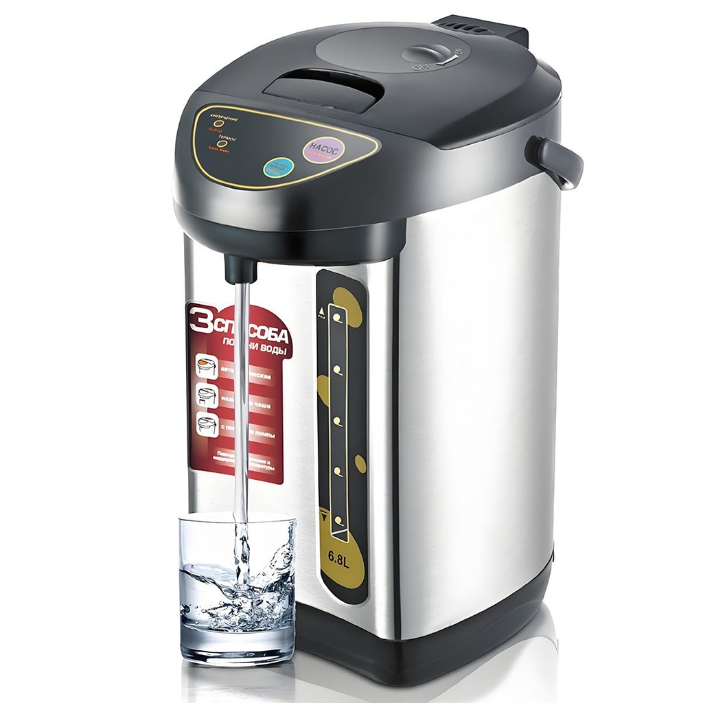 6.8L Hot Water Dispenser 304 Stainless Steel 3 Temp Settings Auto Shut-off LED