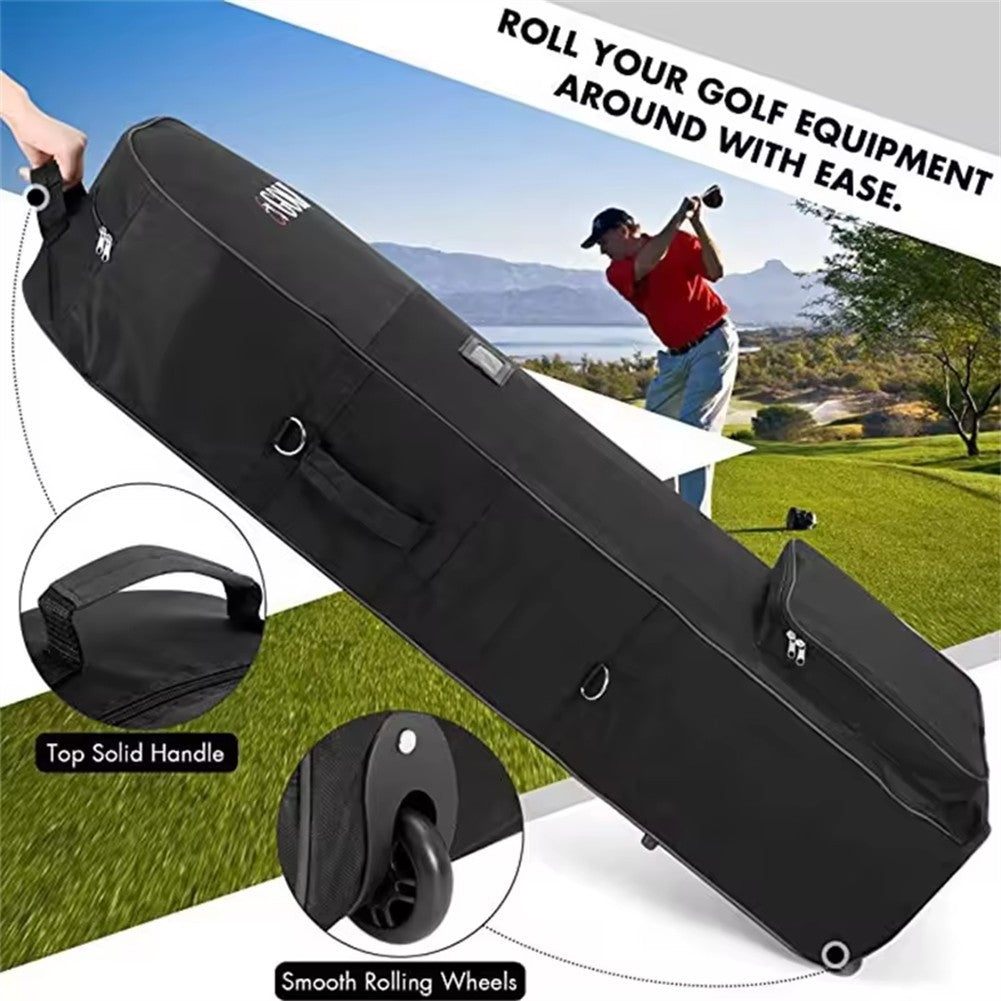 Black Padded Golf Holiday Travel Cover/Bag Case With Wheels Lightweight Holiday
