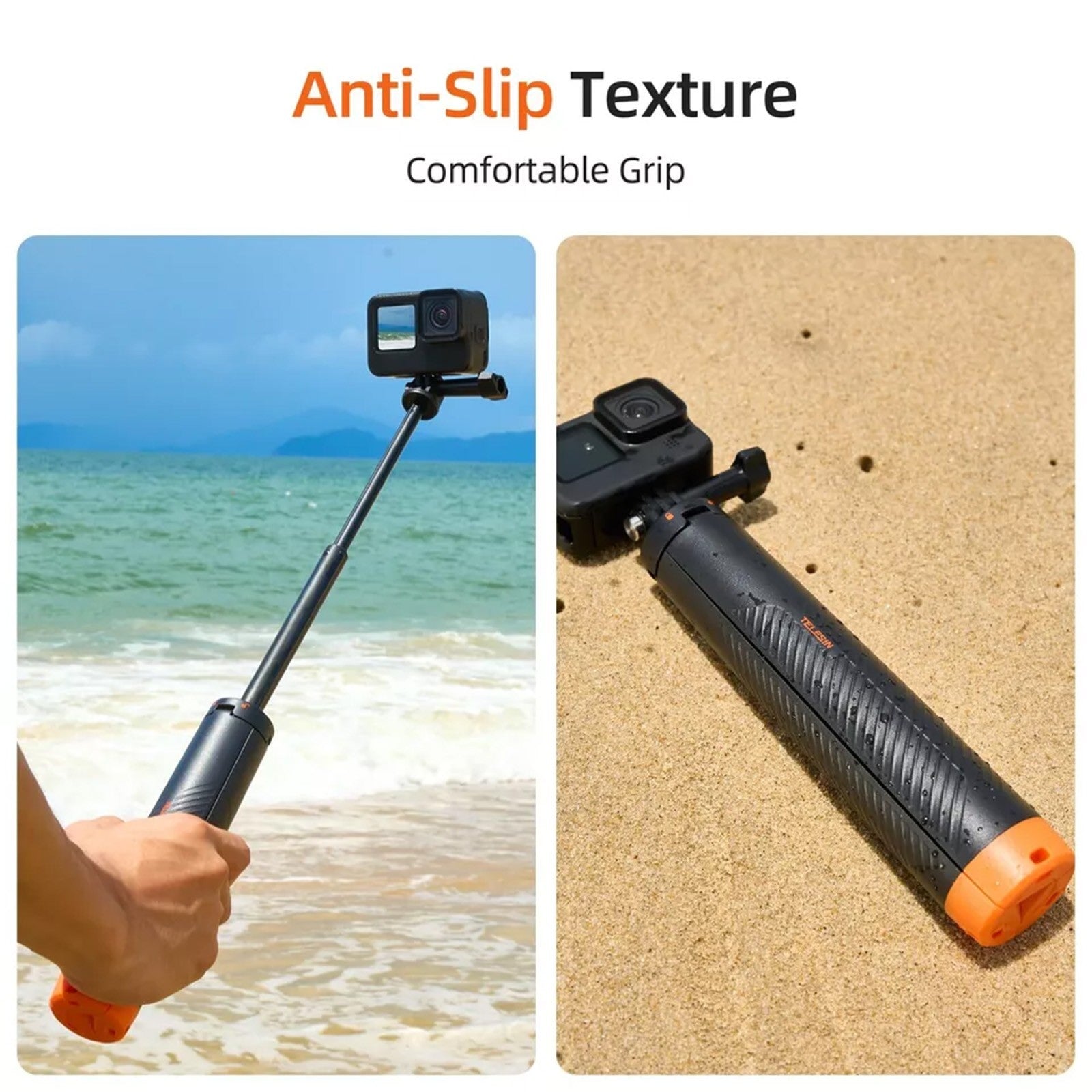 TELESIN 4 in 1 Floating Hand Grip Tripod Selfie Stick for GoPro Hero 13 12 11 10