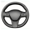 For Tesla Model 3 17-23 Y 20-23 Steering Wheel Cover Hand-Stitching Leather Wrap