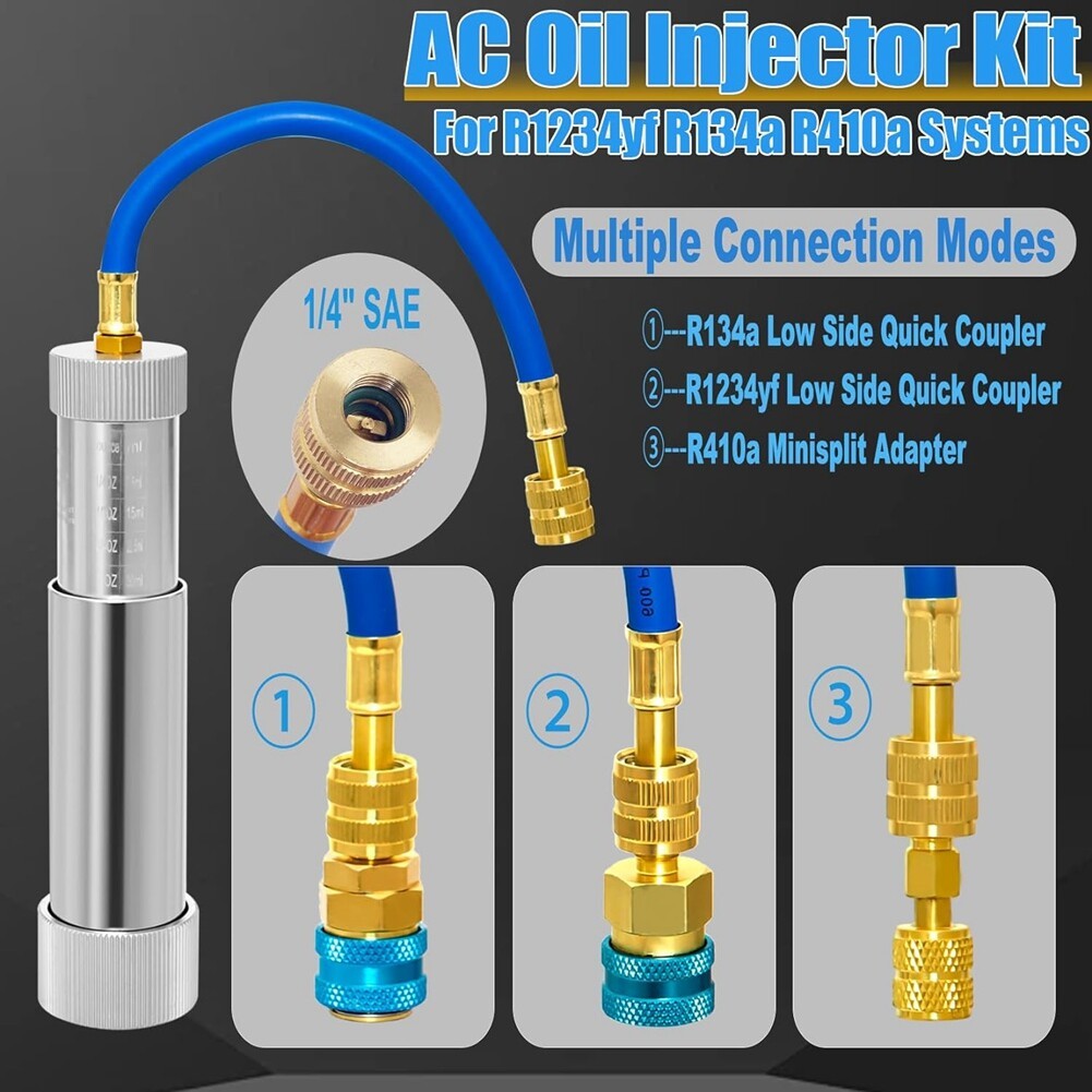 AC Oil Dye Injector Backflow  Kit, with  & R1234YF Low Side  Coupler,  2208