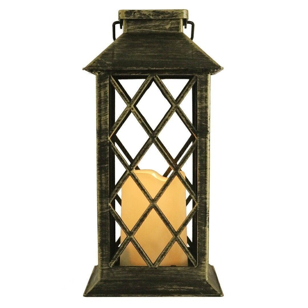 Waterproof Outdoor Solar LED Candle Lamp Hanging Garden Decor Lantern Light