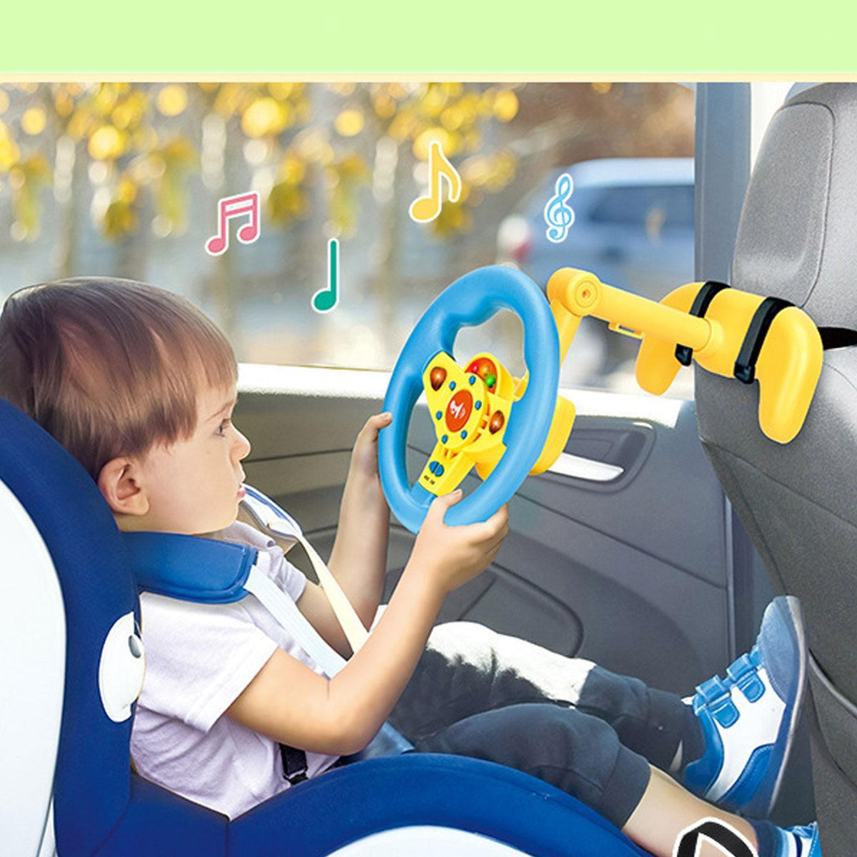 Steering Wheel Electric Toys Sounding Toys Interactive with Light Sound Birthday