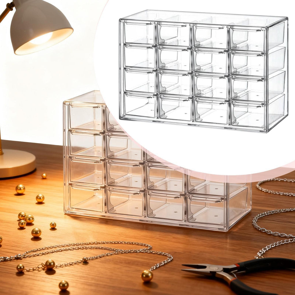 Mini Clear Drawer Organizer Office Stationery Craft Box for Jewelry Bedroom