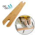 Adjustable Solid Bamboo High Chair Footrest Universal Fit Wooden Foot Support