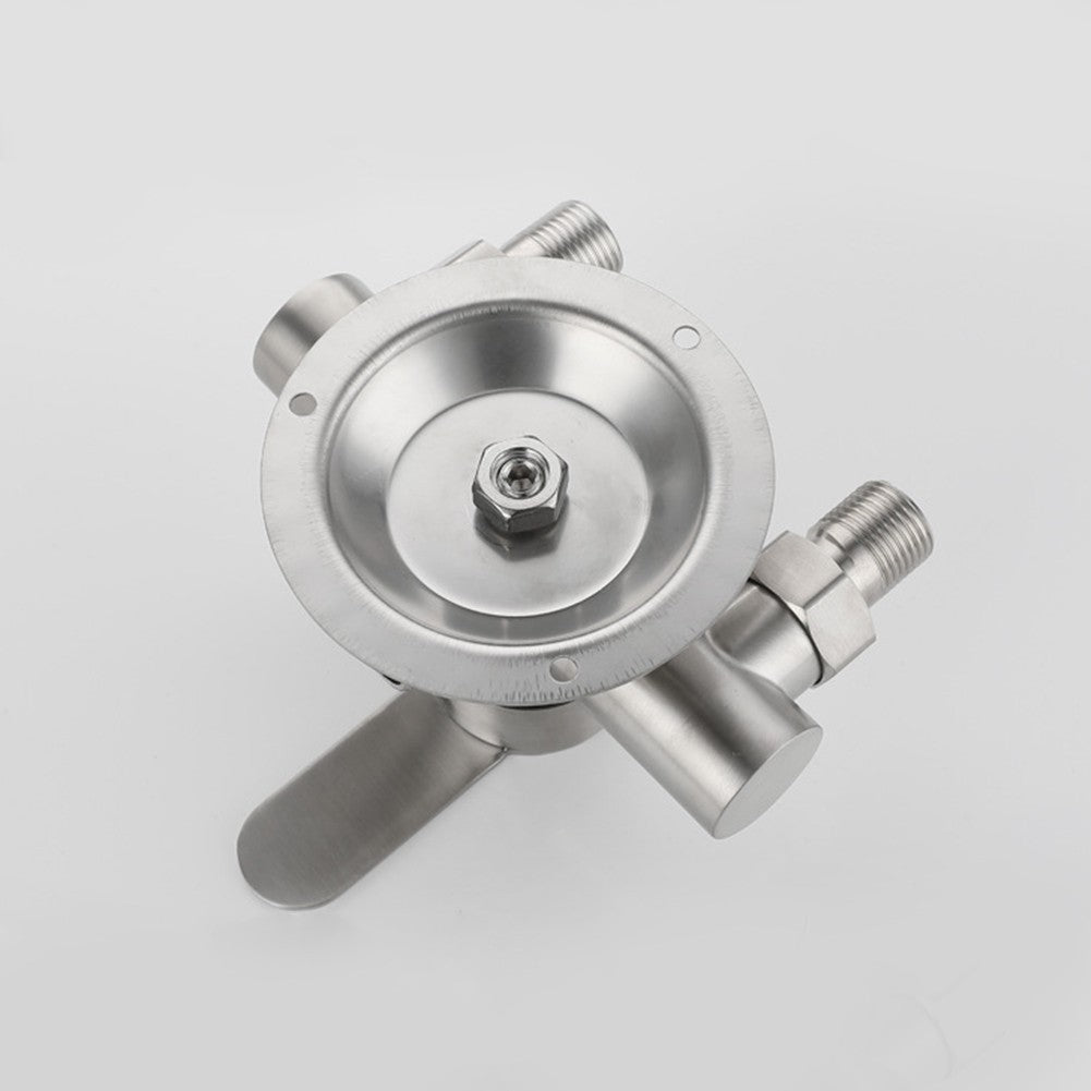 Stainless Steel Shower Faucet Hot And Cold Water Mixer Wall Mounted Metal Handle