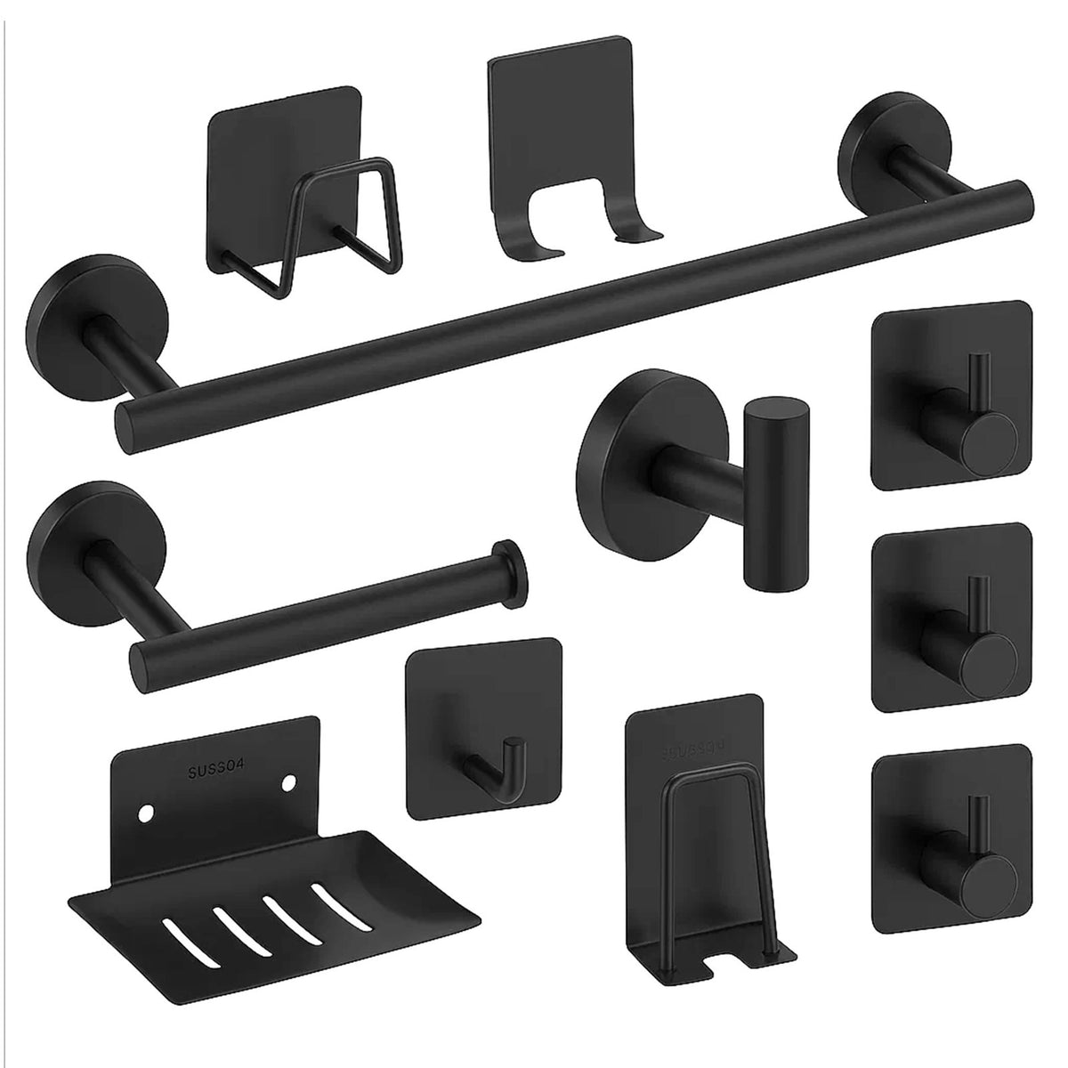 11pcs Bathroom Accessories Set No Drilling Towel and Toilet Roll Holder Set