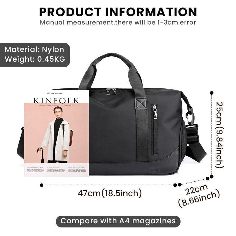 Large Women Gym Bag Multi Purpose Sports Duffle Bag Travel Luggage Carry Bag