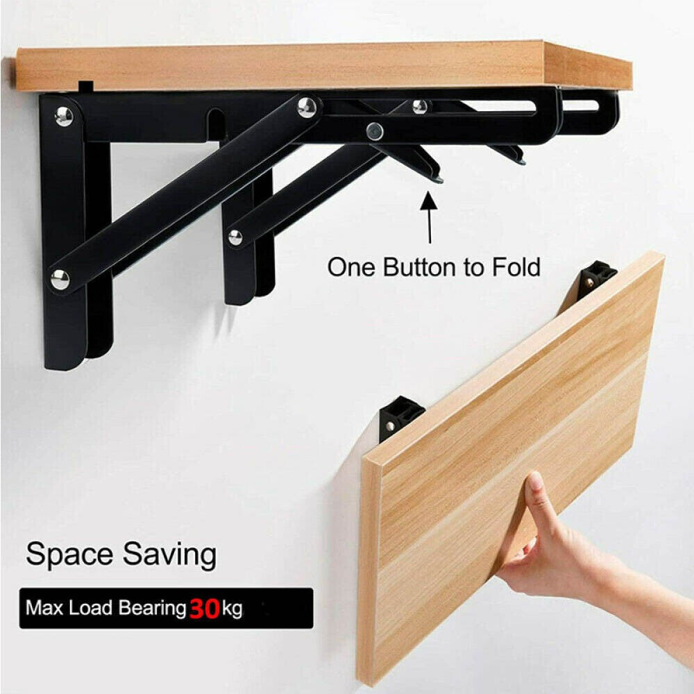 2X Campervan Folding SHELF & Bracket Caravan Motorhome Furniture Table Extension