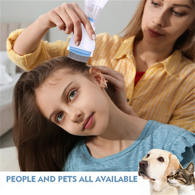 Electric Vacuum Head Nit Anti Lice Comb Brush Pet Dog Flea Filter Remover Tool