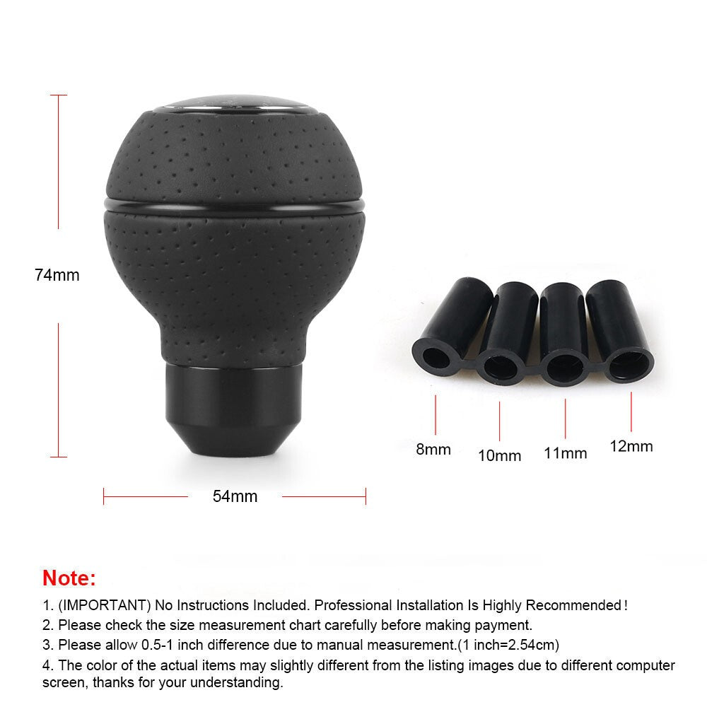 5 Speed Universal Shift Knob Manual Pu Leathe Gear Stick Shifter Lever Leather