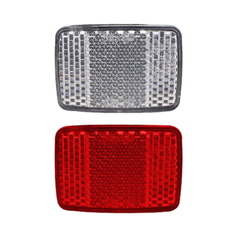 Bicycle Reflector Set Red Rear White Front Frame Handlebars Bikes & Cycles