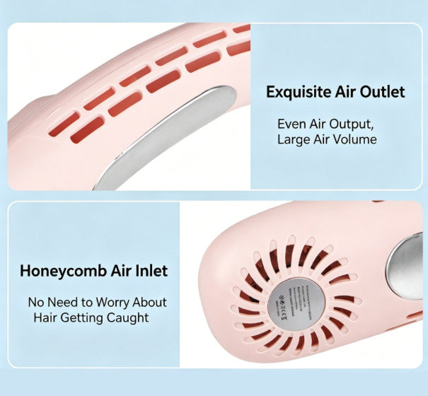 Flexible Soft Silicone USB Personal Neck Cooling Fan Rechargeable Fifth Gear