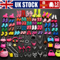 70pcs Items For Barbie Doll Jewellery Accessories Dresses Shoes Clothes Set UK