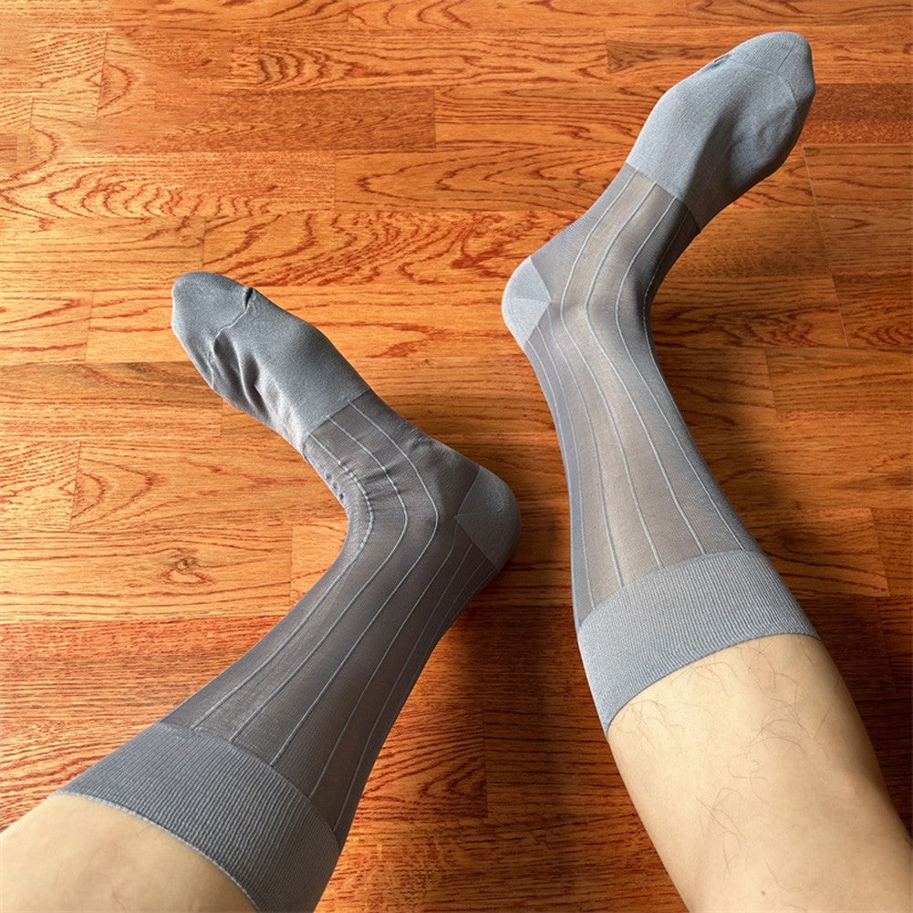 Men's Ultra Thin Sheer Socks 80% Polyamide 20% Spandex for Formal Dress Wear