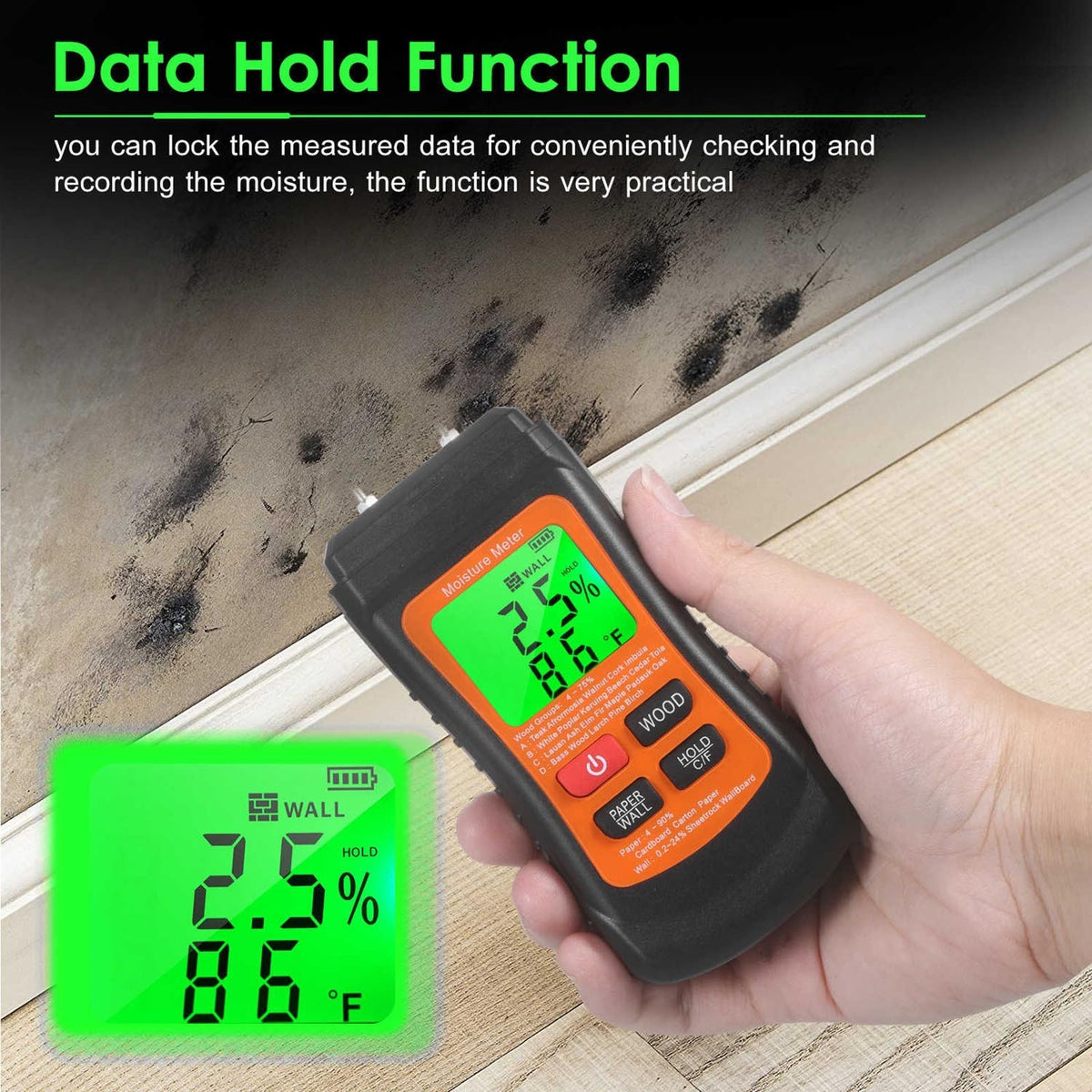 Moisture Meter for Wood Wall Paper Caravan Damp Plasterboard Measurement Gauge