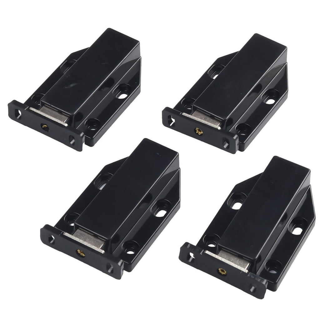 4x Door Push To Open Magnetic Cabinet Catch Heavy Duty Latch ABS Black