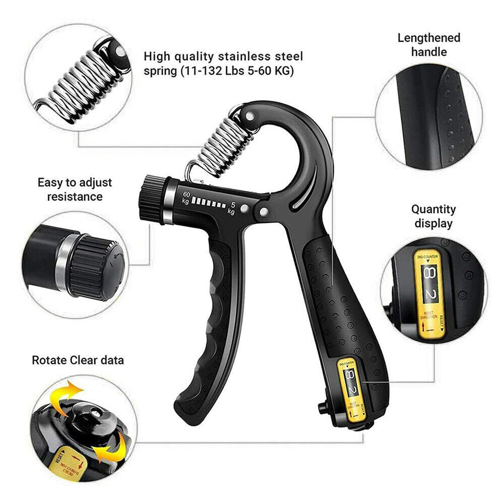 5-60KG Sport Hand grip Strengthener Adjustable Forearm Trainer Finger exerciser