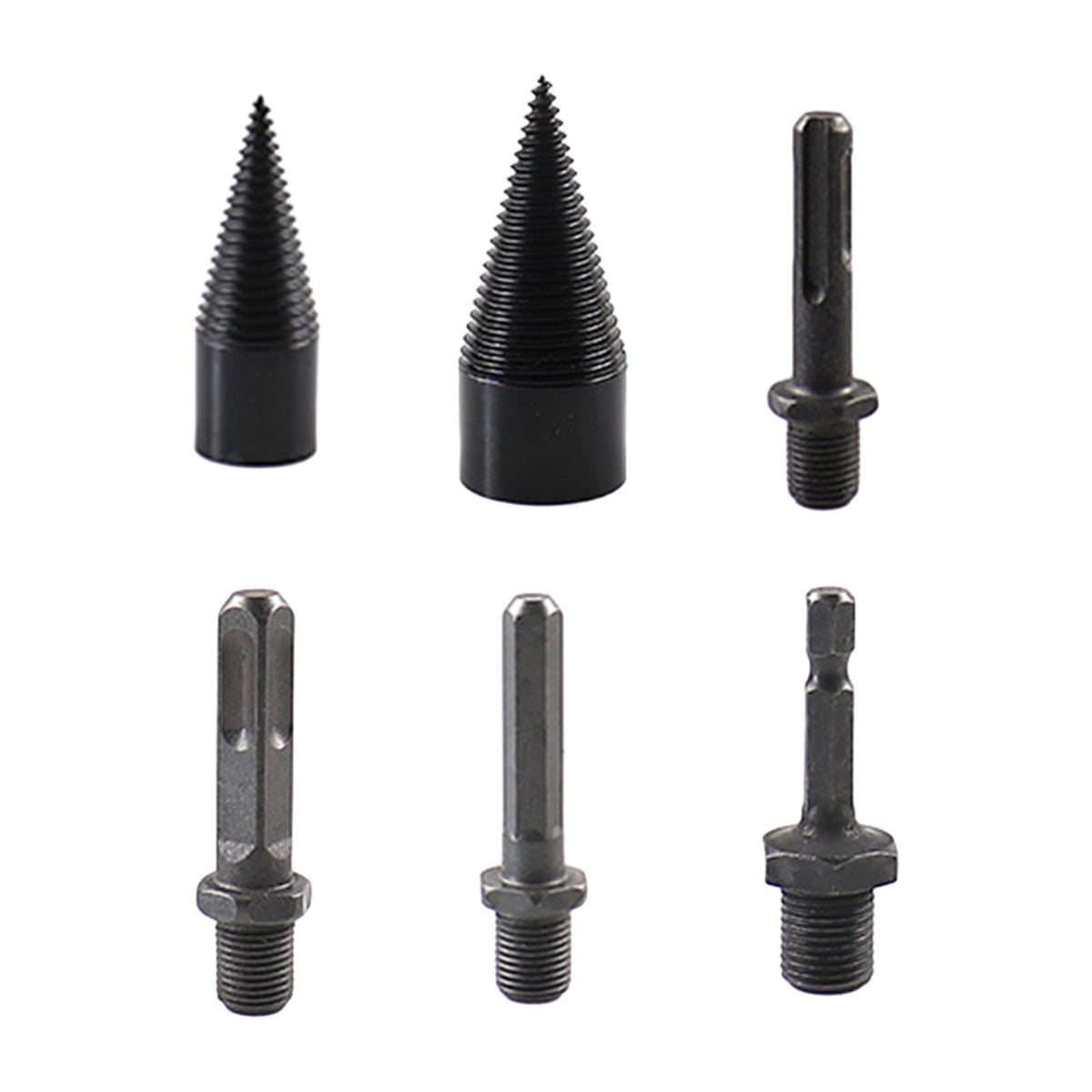 6Pcs Wood Log Splitter Splitting Drill Bit Kit Portable Detachable for Outdoor