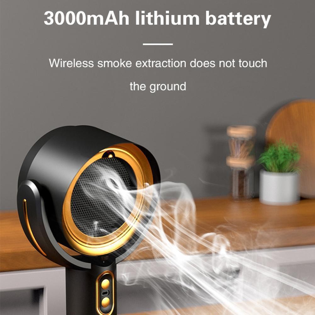 Portable Smoke Purifier Fan USB Rechargeable Range Hood with Replaceable Filter