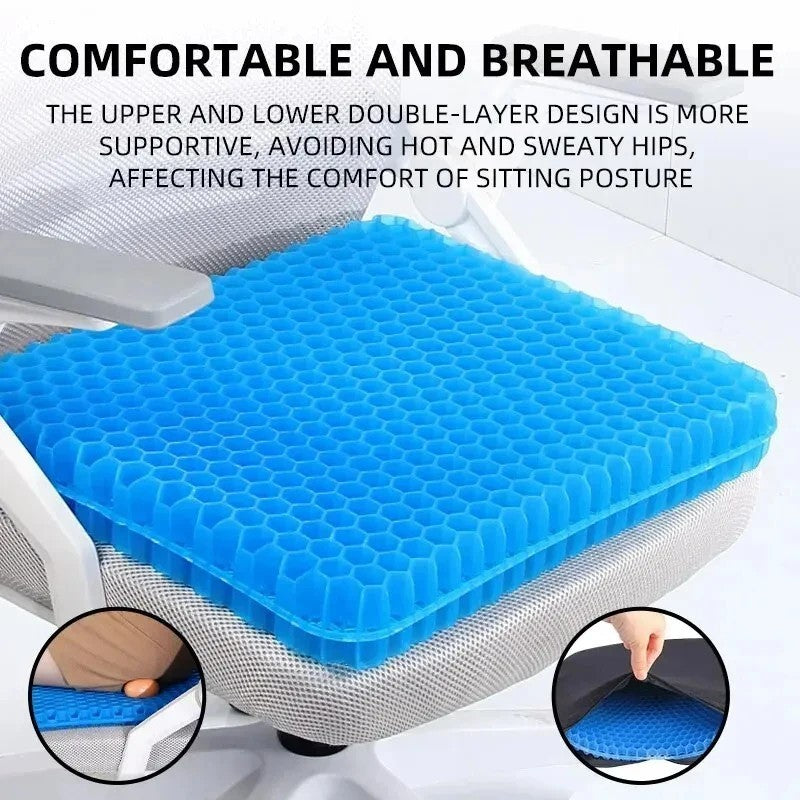 Gel Seat Cushion Extra thicken For Long Sitting Office Car Chair Orthopaedic UK