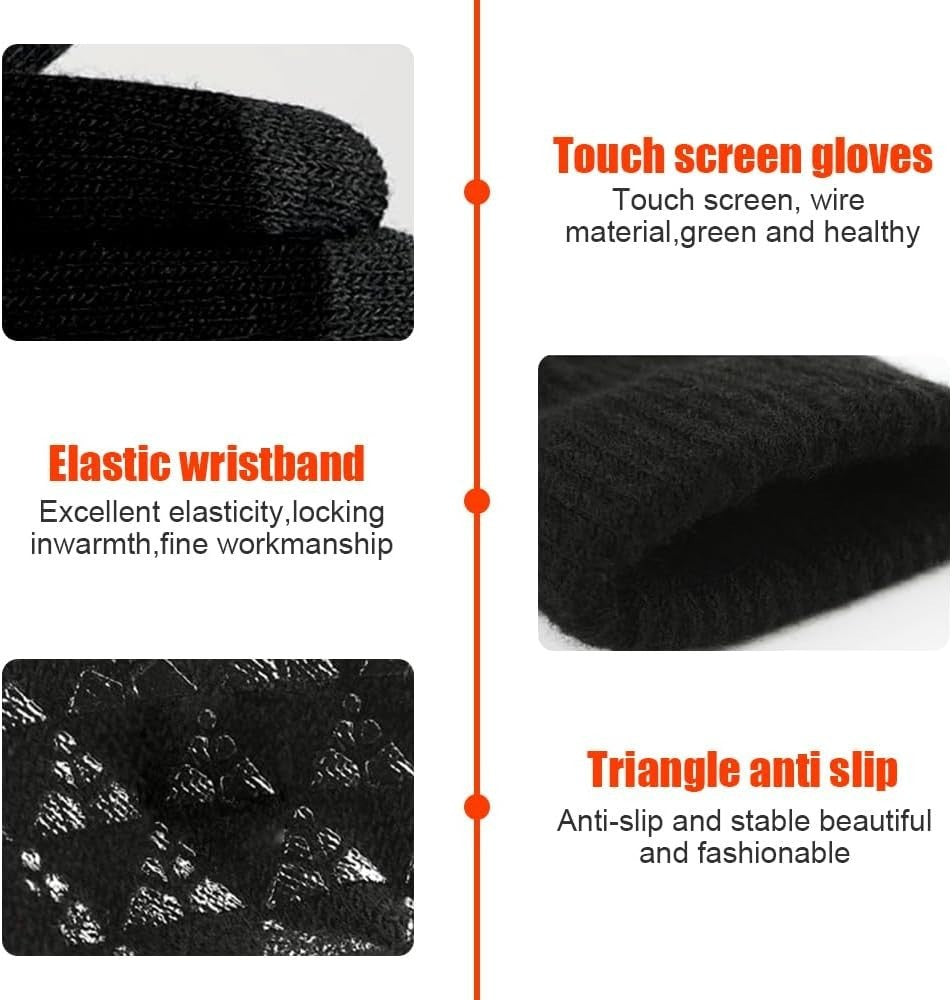 Electric Heated Gloves Rechargeable Battery Hand Warm Windproof Thermal Winter