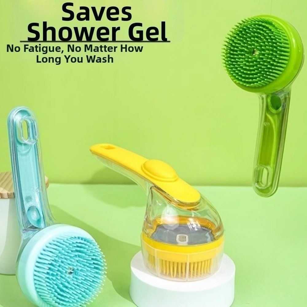 2 In 1 Bath Brush Dog Bath Brush With Shampoo Dispenser Pet Wash Brush