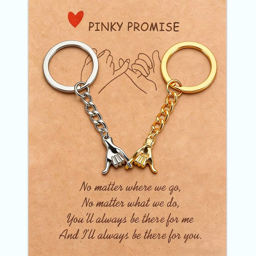 Matching Keychains for Couples, Pinky Promise Gift Matching Couples Keychain