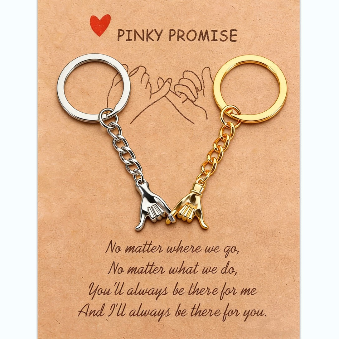 Matching Keychains for Couples, Pinky Promise Gift Matching Couples Keychain