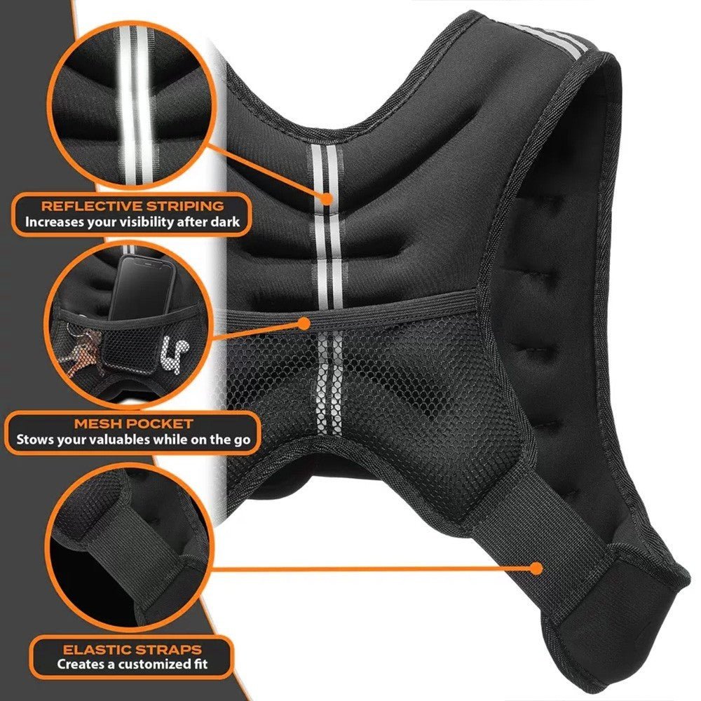 10KG Weighted Vest Gym Exercise Fitness Strength Sport Training Running Diet Los