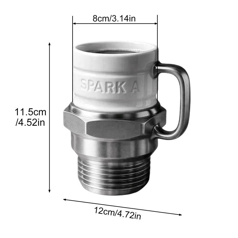 Spark Plug Mug, Engine Spark Plug Design, Novelty Coffee Mug