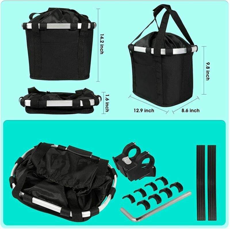 Bike Handlebar Basket Pet Carrier Bag Collapsible Folding Front Bicycle Dog Cat