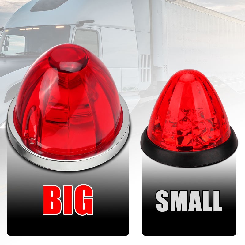 2PCS LED Watermelon Lights Truck Trailer Side Marker Clearance Lamp Turn Signal